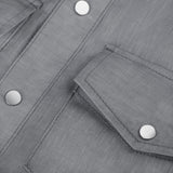 Camicia Denim dark grey color details 100% Capri