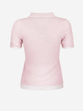 Top Portofino 100% Capri pink and white linen top back