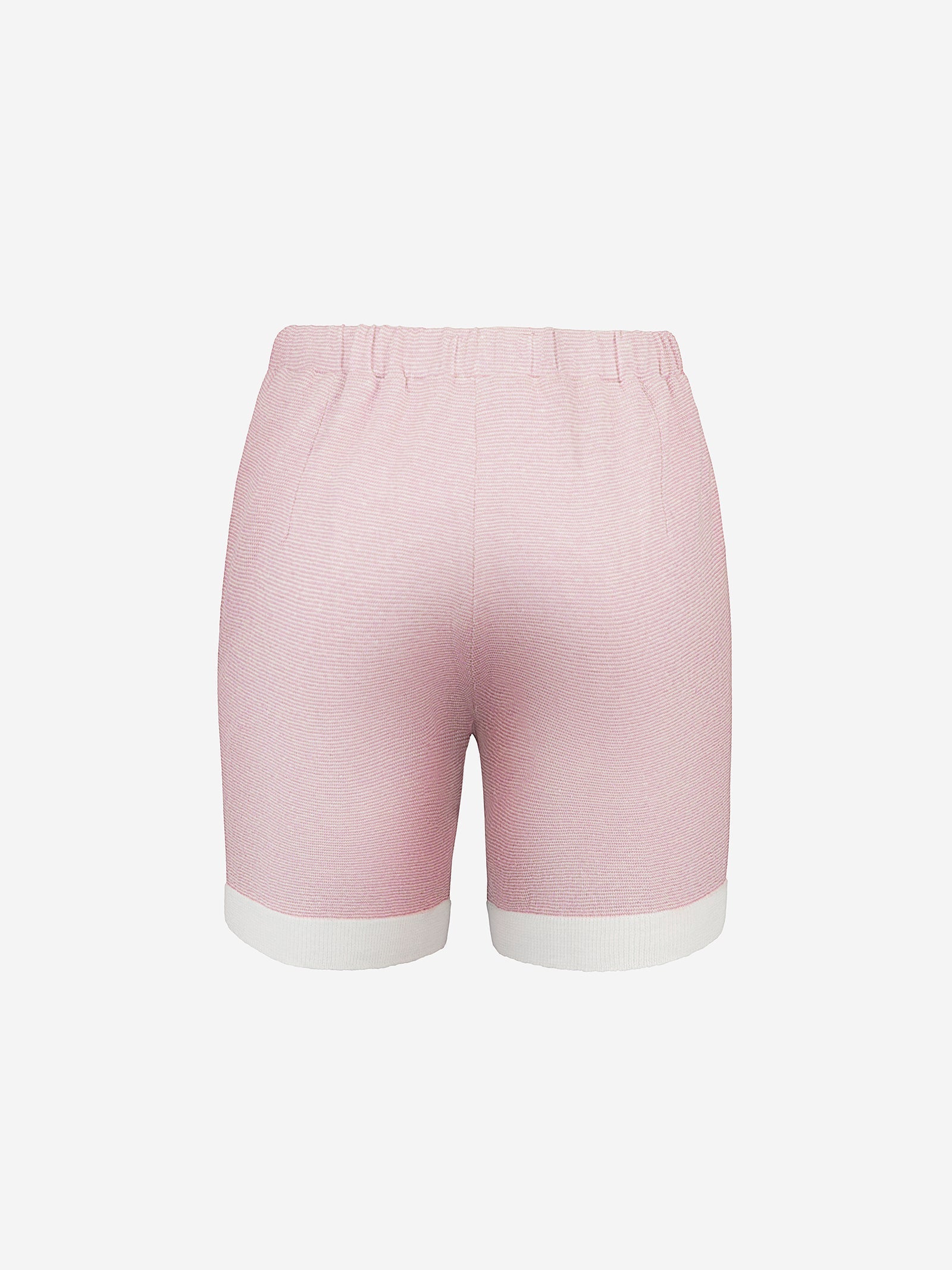 Short Brio 100% Capri pink and white linen short back