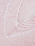Top Portofino 100% Capri pink and white linen top detail