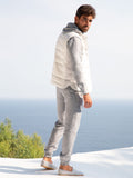 Espadrillas Camoscio for man 100% Capri elegant light grey espadrillas worn by model
