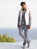 Espadrillas Camoscio for man 100% Capri elegant light grey espadrillas worn by model