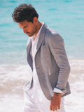 Giacca St. Tropez 100% Capri dark grey linen jacket for man worn by model 