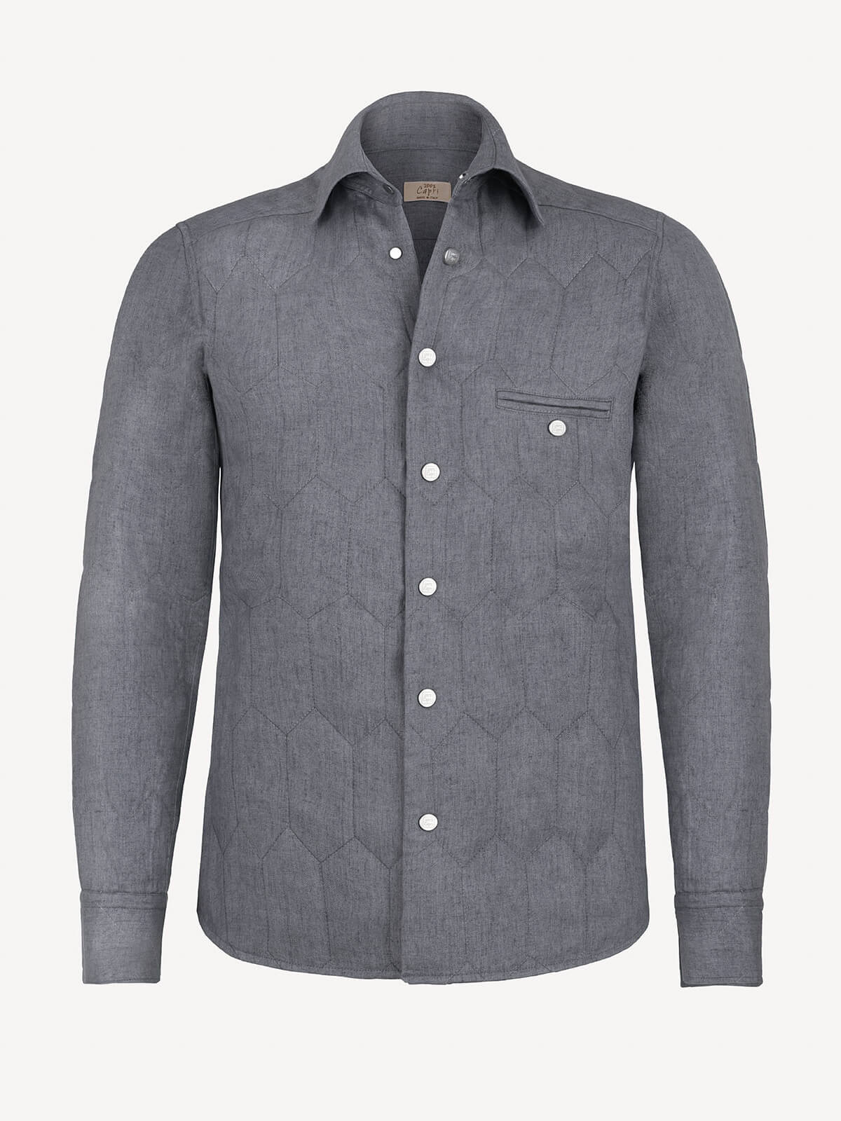 Camicia Trapuntino Dark Grey front 100% Capri