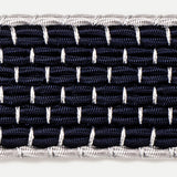 Belt 14/20 bicolor 100% Capri blue and light grey leather belt detail