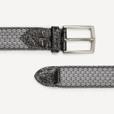 Belt 14/20 bicolor 100% Capri light grey and dark grey leather belt