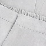 Pantalone Martin 100% Capri light grey linen pant detail
