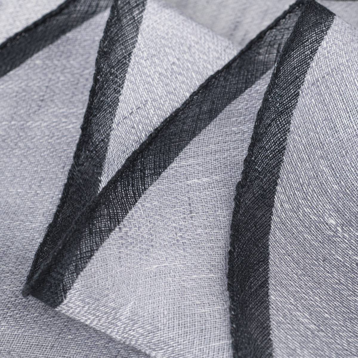 Rhombus Linen Scarf for women 100% Capri light grey and dark grey linen scarf detail
