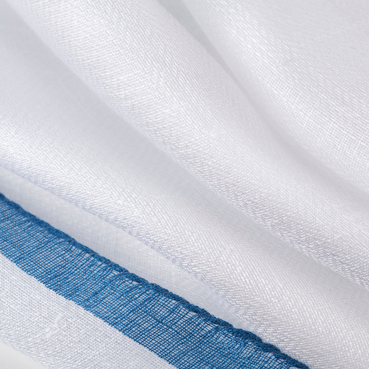 Rhombus Linen Scarf for women 100% Capri white and jeans  linen scarf detail