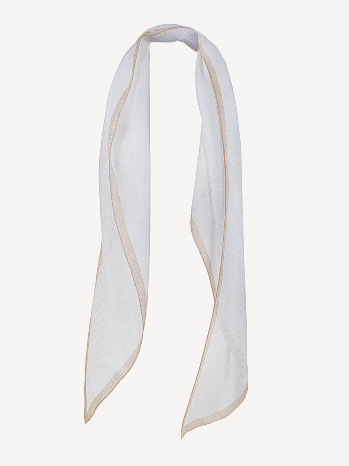 Rhombus Linen Scarf for women 100% Capri white and nut linen scarf