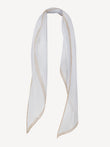 Rhombus Linen Scarf for women 100% Capri white and nut linen scarf