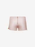 Short linen pants zip  for woman 100% Capri pink linen pant back