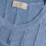 Top Sfrangiato 100% Capri jeans linen top detail