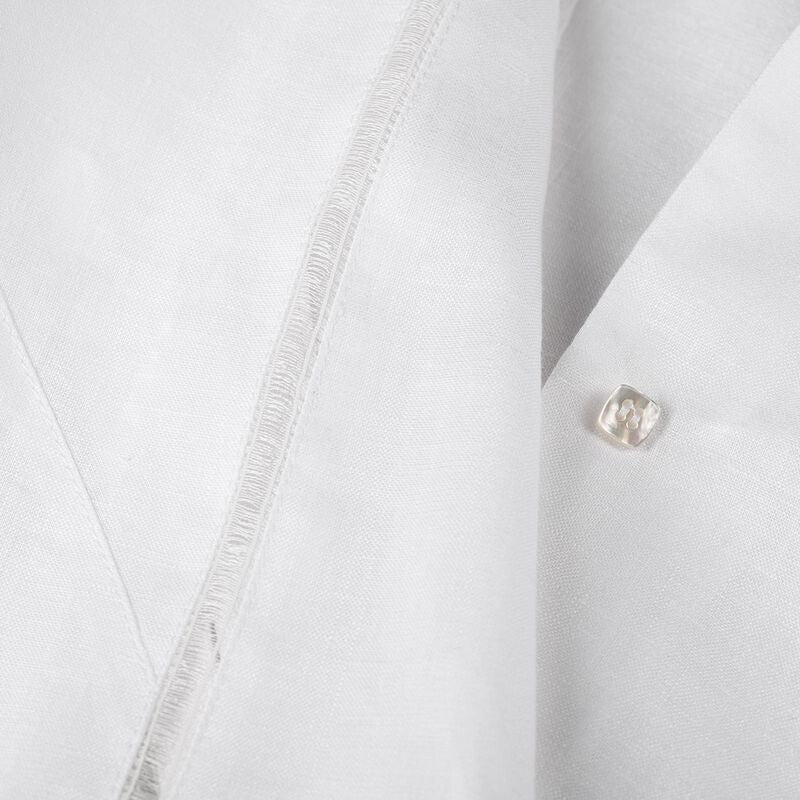 Tunica Line 100% Capri white linen dress detail