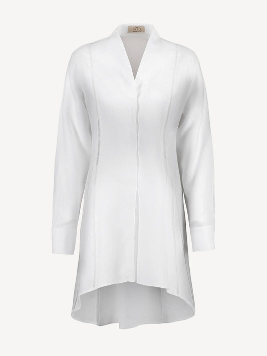 Tunica Line 100% Capri white linen dress front
