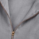 Tuta Zip  for woman  100% Capri dark grey linen jumpsuit detail