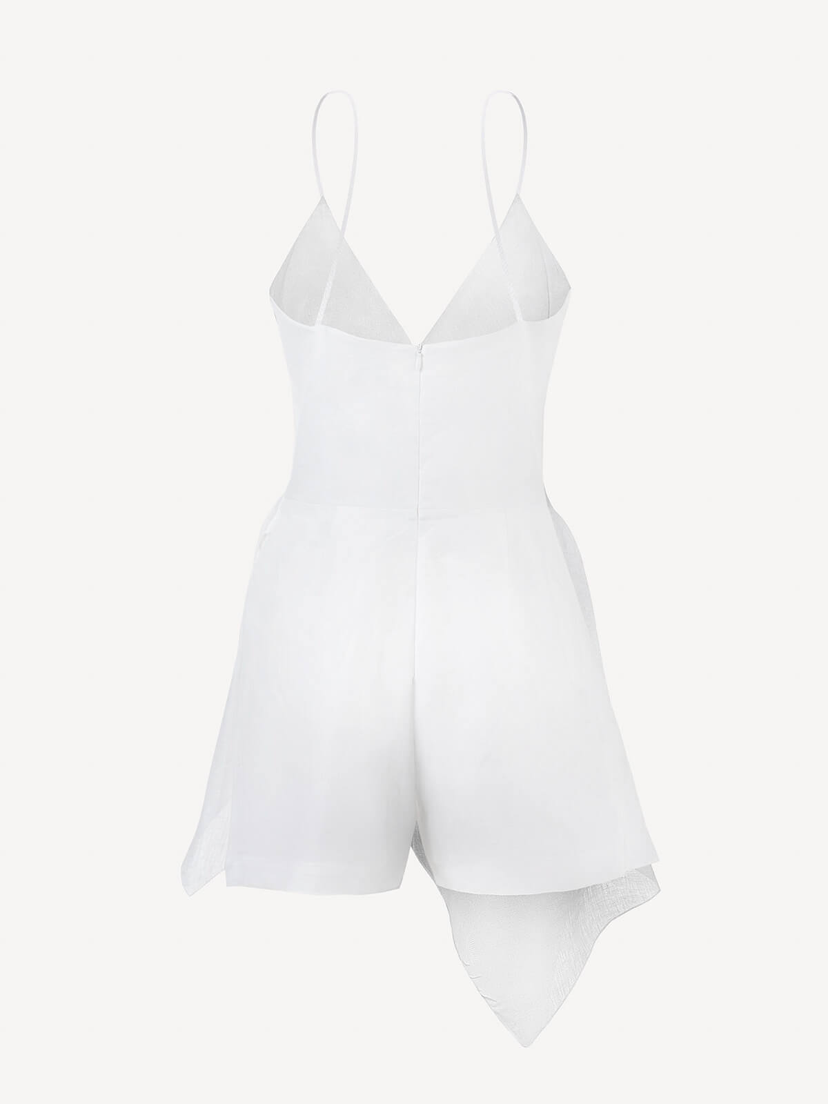 Tuta June 100% Capri white linen jumpsuit back