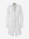 Abito Athina 100% Capri white linen dress front