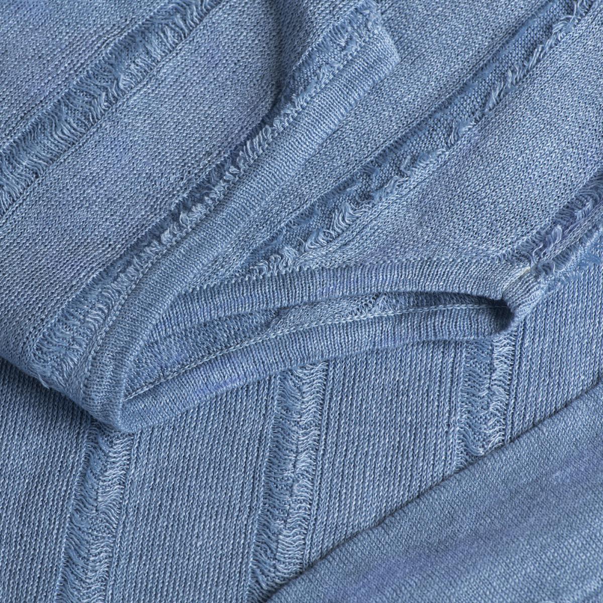 Abito sfrangiato corto 100% Capri jeans linen dress detail