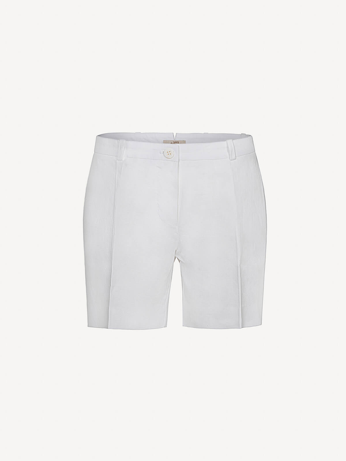 Bermuda Cannes 100% Capri white linen pant front