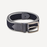 Belt 14/20 bicolor 100% Capri blue and light grey leather belt