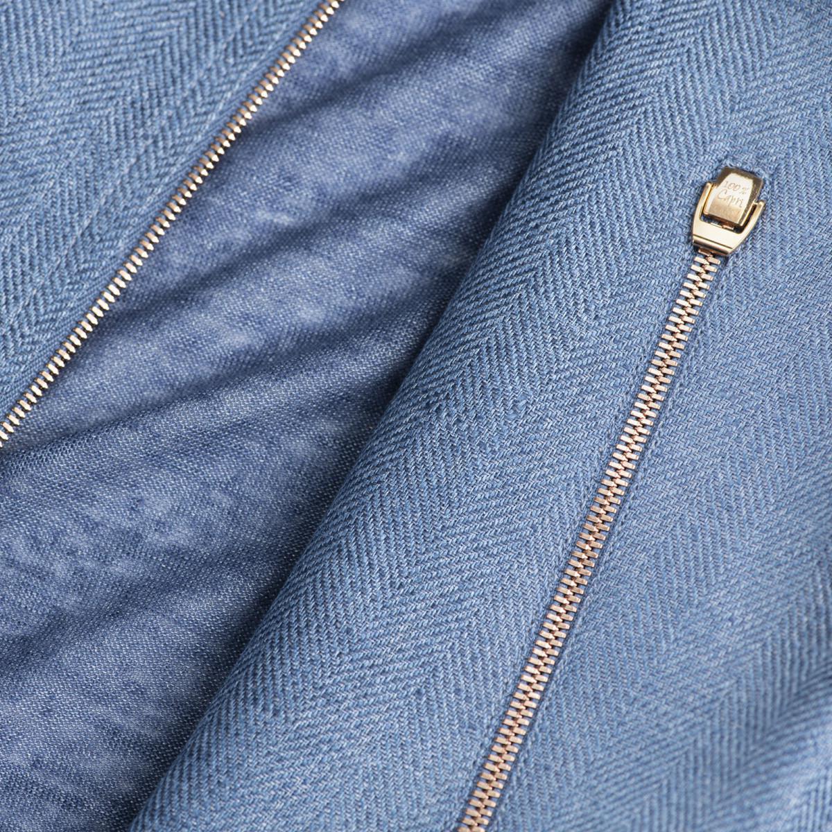 Bomber Zip 100% Capri jeans linen bomber detail