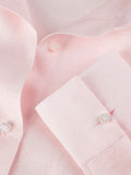 Camicia Chic Spigata 100% Capri pink linen shirt detail