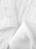 Camicia fiocco 100% Capri white linen shirt  detail