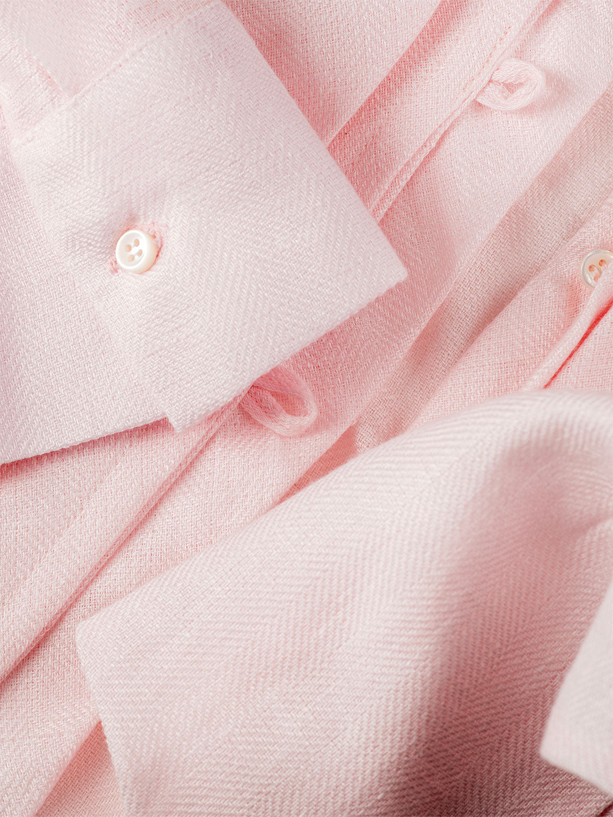 Camicia fiocco 100% Capri pink linen shirt detail