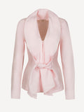Camicia fiocco 100% Capri pink linen shirt front