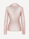 Camicia fiocco 100% Capri pink linen shirt back