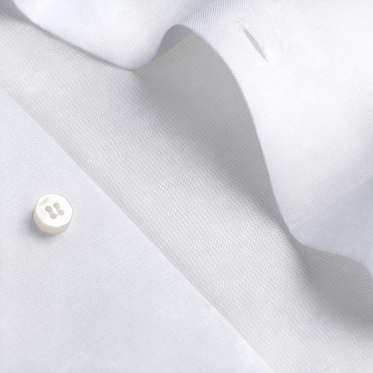 Camicia Mykonos 100% Capri white linen shirt detail