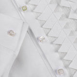 Camicia Origami 100% Capri white linen shirt detail