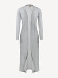 Cappotto Lungo Sfrangiato 100% Capri light grey linen dress front