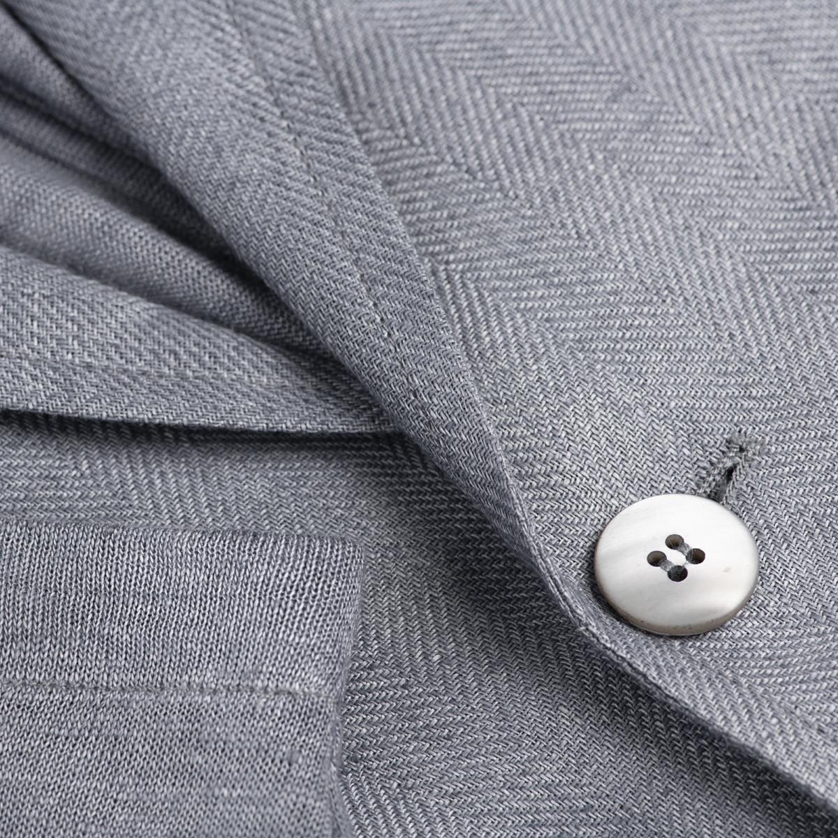 Giacca Sud Man 100% Capri dark grey linen jacket detail