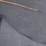 Short linen pants zip  for woman 100% Capri dark grey linen pant detail