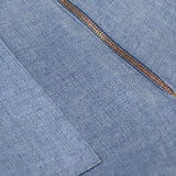 Short linen pants zip  for woman 100% Capri jeans linen pant detail