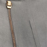 Short linen pants zip  for woman 100% Capri light grey linen pant detail