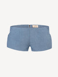 Short linen pants zip  for woman 100% Capri jeans linen pant front