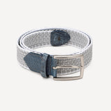 Belt 14/20 bicolor 100% Capri light grey and white leather belt