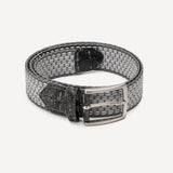 Belt 14/20 bicolor 100% Capri light grey and dark grey leather belt