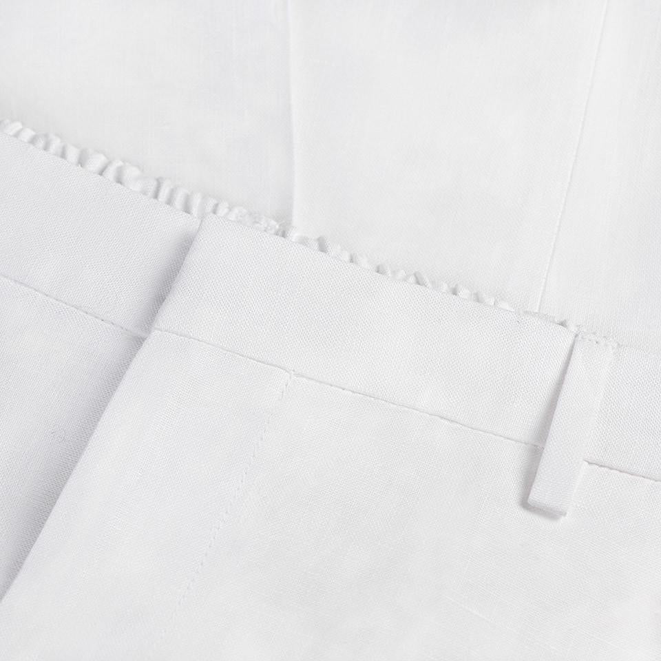 Pantalone Martin 100% Capri white linen pant detail