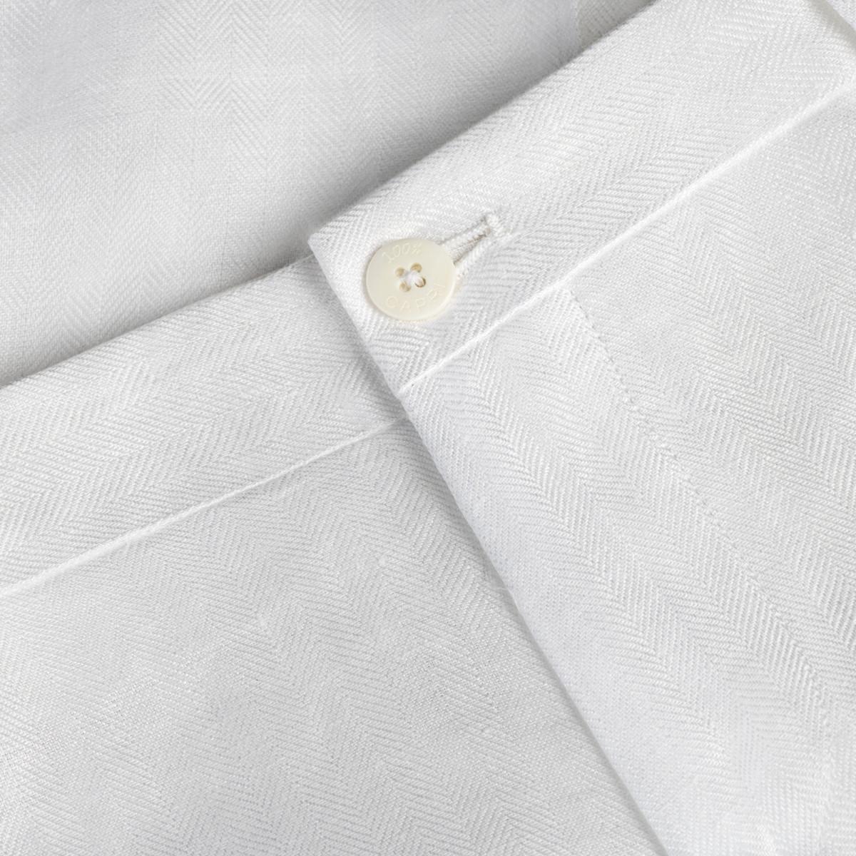 Pantalone New Capri for woman 100% Capri white linen pant detail