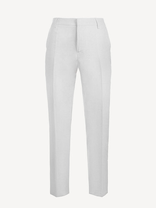 Pantalone Martin 100% Capri white linen pant front