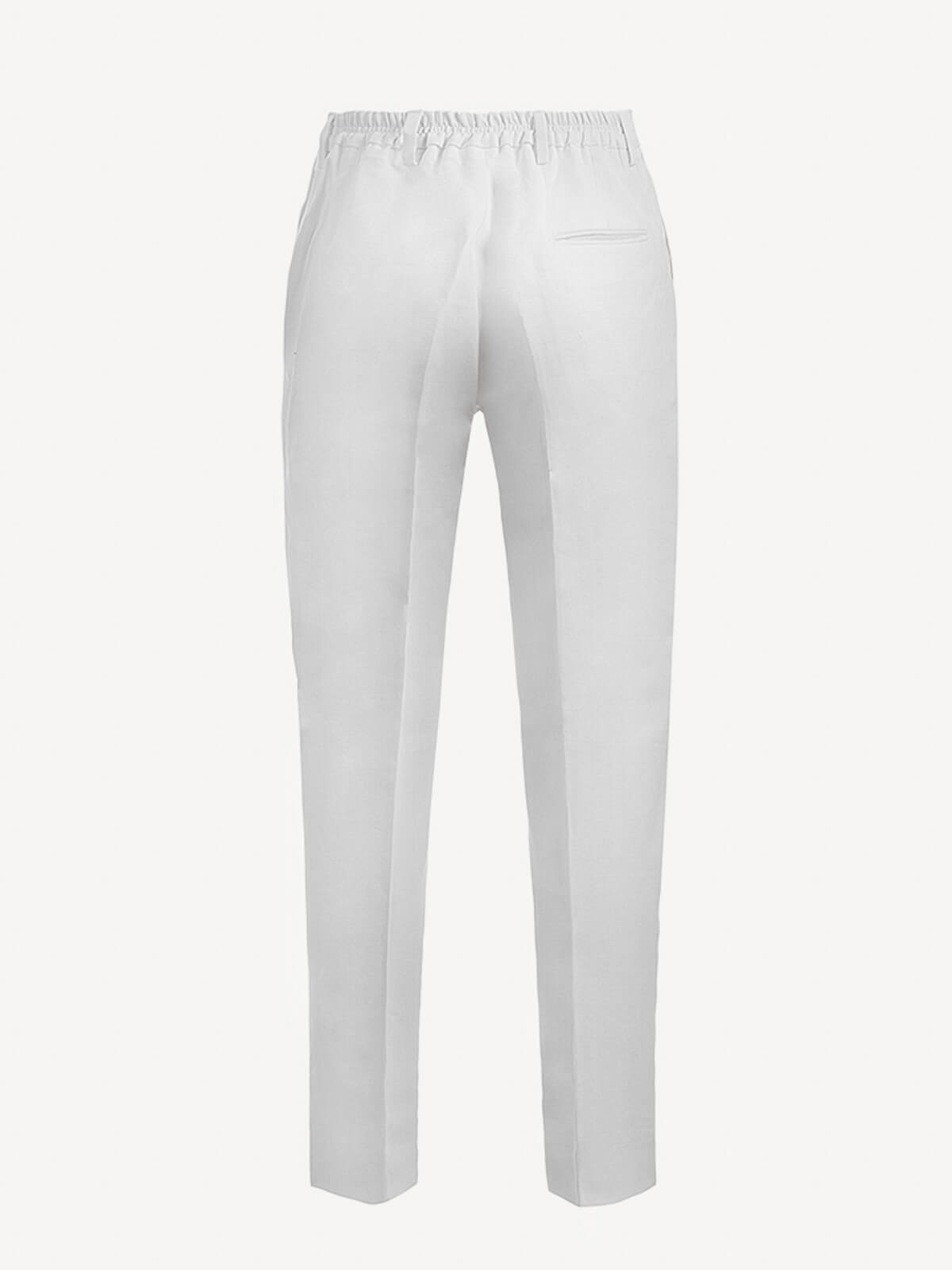 Pantalone Martin 100% Capri white linen pant back