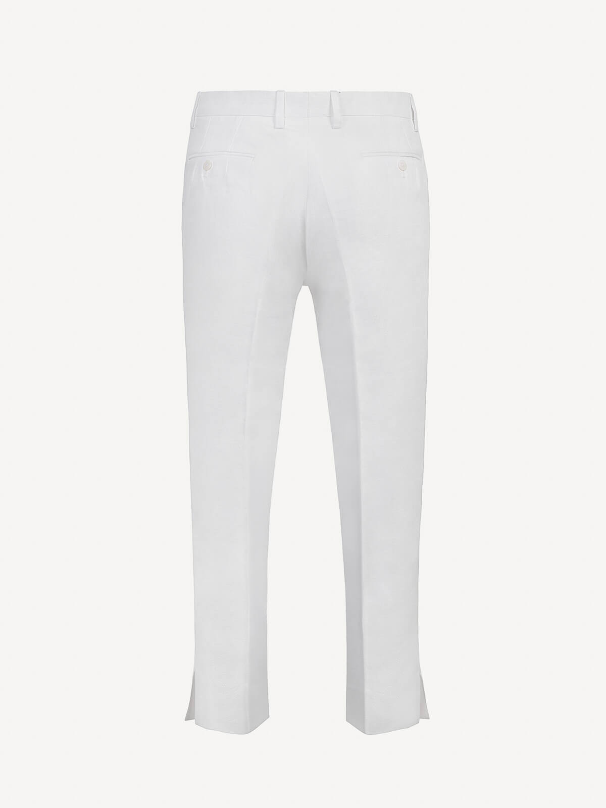 Pantalone New Capri  for woman  100% Capri white linen pant back