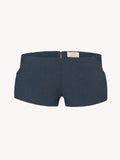 Short linen pants zip  for woman 100% Capri blue linen pant front