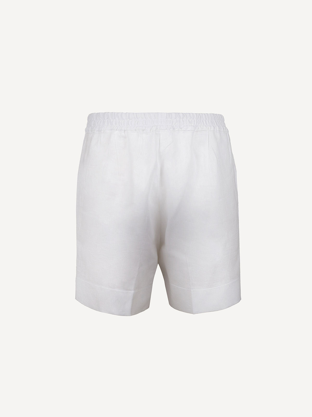 Amy Linen Short 100% Capri white linen short back