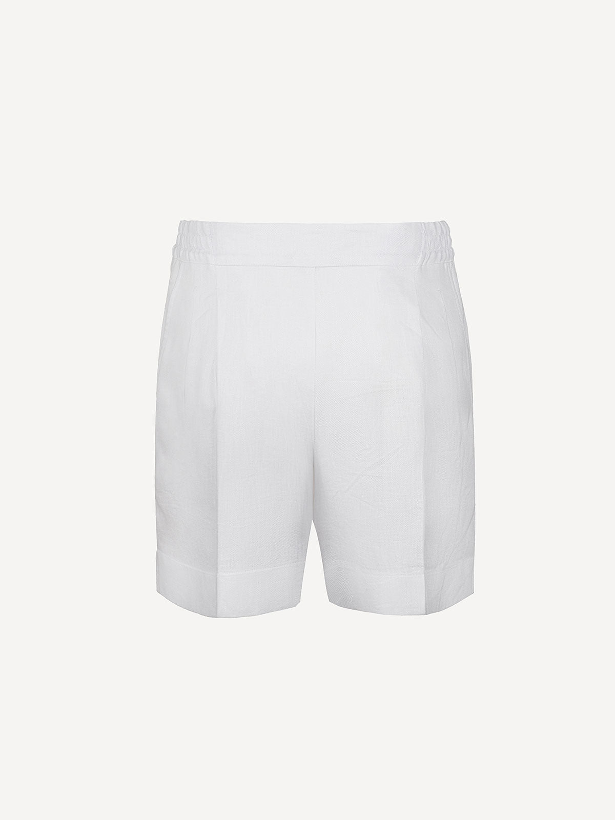 Amy Linen Short 100% Capri white linen short front