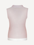 Top St Barth 100 Capri pink and white linen top back